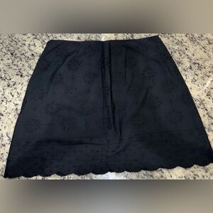 Vintage Y2K XOXO Embroidered Frill Hem Dark Floral Mini Skirt Size 3/4